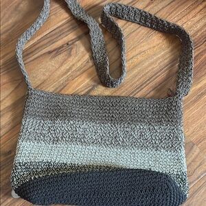 Stylish Brown and Black Crochet Shoulder Bag